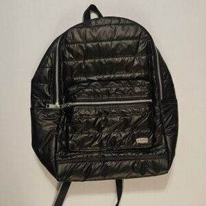 NWOT Victoria's Secret PINK Shiny Black Puffer Backpack